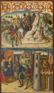 San Cristóbal se encuentra con Satanás, San Cristóbal ante el Rey de Licia de Martín de Soria