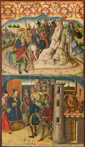 San Cristóbal se Encuentra con Satanás, San Cristóbal ante el Rey de Licia, 1480-85 de Martín de Soria