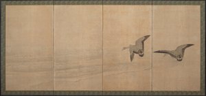 Gansos sobre una playa, período Edo, siglo XVIII de Maruyama Okyo