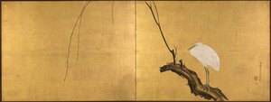 Garza en una rama de sauce, finales de 1700s de Maruyama Okyo