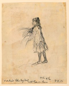 Dibujo, Marian Hague de niña, 1883