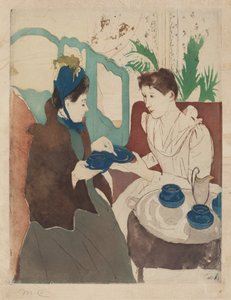 Fiesta de té por la tarde, 1890-1891 de Mary Cassatt