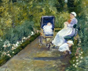 Niños en un jardín (La niñera) de Mary Cassatt