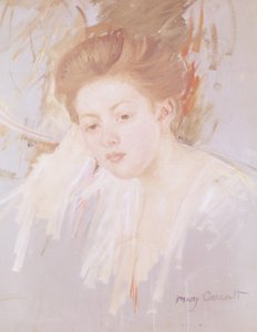 Cabeza de una joven de Mary Cassatt