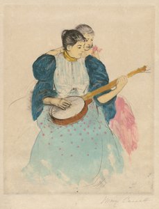 La lección de banjo, c. 1893 de Mary Cassatt