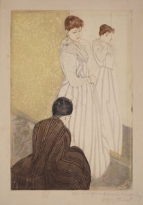La prueba del vestido de Mary Cassatt