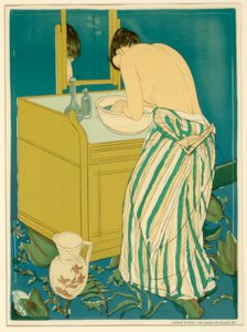 Mujer bañándose (cartel) de Mary Cassatt
