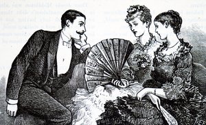 Una joven rica usando un abanico de Mary Ellen Edwards