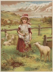 Niña con cordero de primavera