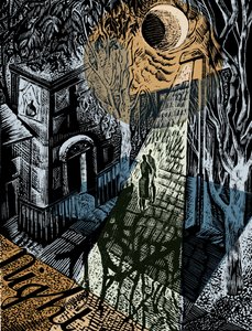 Noche, 2016 (grabado en vinilo) de Mary Kuper
