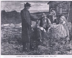 Padre Matthew y los pobres hambrientos, 1845 de Mary L. Gow