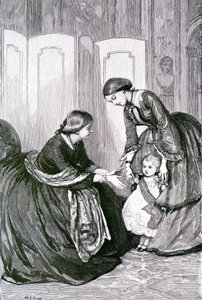 La Reina y su pequeño nieto el Príncipe Guillermo de Prusia, c. 1880 de Mary L. Gow