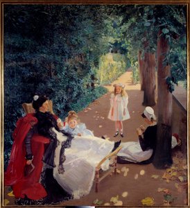 Siesta en el parque Pintura de Mary Mac Monnies (1858-1946) Siglo XIX. Rouen, Museo de Bellas Artes.