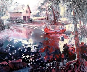 Casa de botes y lago de Elvaston de Mary Smith
