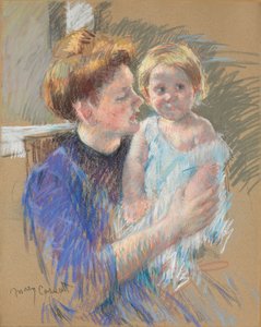 Madre en púrpura sosteniendo a su hijo, c.1914