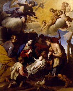 Adoración de los pastores, por Massimo Stanzione