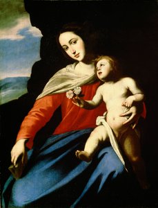 Virgen y niño, principios de 1640s de Massimo Stanzione