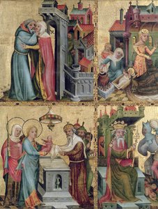Encuentro en la Puerta Dorada y la Presentación en el Templo, del Altar de Buxtehude, 1400-10