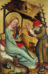 La Natividad del altar mayor de San Pedro en Hamburgo, el Altar de Grabower, 1383 (temple sobre tabla) de Master Bertram of Minden