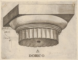 Capitel dórico con medidas, ca. 1537 de Master GA