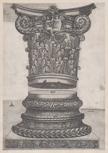 Speculum Romanae Magnificentiae: Capital y base decorados de Master GA