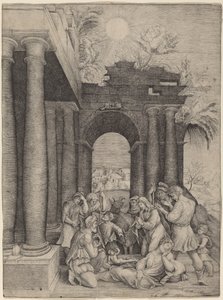 La Adoración de los Pastores de Master HFE after Domenico Beccafumi