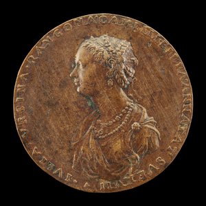 Guilia Orsini, 1537-1598, esposa de Baldossare Rangoni c. 1554 [anverso], 1554 de Master IAC. URB.