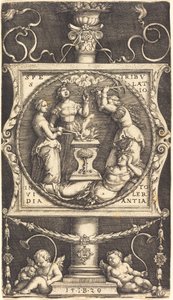 Emblema con esperanza, tribulación, envidia y tolerancia de Master IB