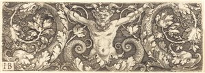 Ornamento con sátiro fantástico y delfines de Master IB