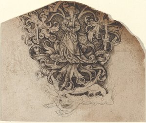 Ornamento gótico con una dama y un loro de Master LCz