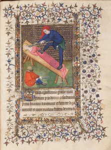 Libro de Horas, uso de Rennes, Tortura de Santa Apolonia, c.1400-15 (temple sobre vitela)