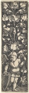Ornamento con un Genio Sosteniendo un Escudo, 1536 de Master MVHF