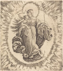 Madonna en una luna creciente de Master N.H. with the Dagger