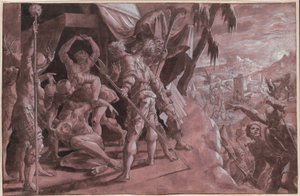Soldados descubriendo el cuerpo de Holofernes de Master Of The Liechtenstein Adoration