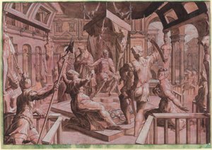 El juicio de Salomón de Master Of The Liechtenstein Adoration