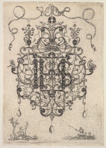 Diseño para un colgante con monograma IHS, 1609 de Master PRK