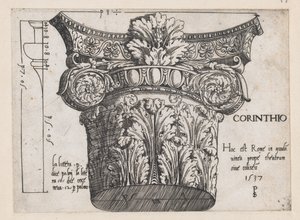 Speculum Romanae Magnificentiae: Capitel corintio, 1537 de Master PS