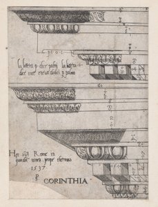 Speculum Romanae Magnificentiae: Entablamento corintio, 1537 de Master PS