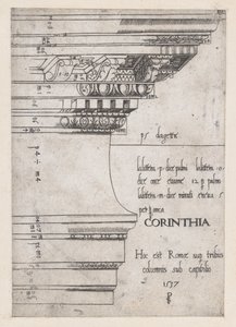 Speculum Romanae Magnificentiae: Entablamento del Templo de Cástor y Pólux, Roma, 1537 de Master PS