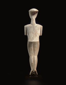 Figura femenina reclinada cicládica, pieza de nombre del Maestro Schuster, Cicládico Temprano II, c.2400 a.C. (mármol) de Master Schuster