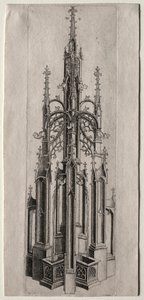 Diseño para una fuente gótica, c. 1470 de Master W with the Key