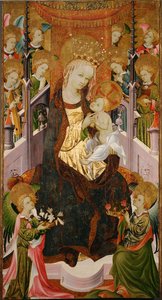 Virgen y Niño rodeados de ángeles ...