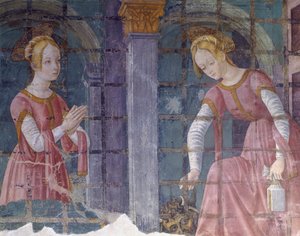 Italia, Región del Piamonte, provincia de Alessandria, fresco en la capilla de la Basílica de Santa María Assunta