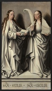 Santas Ottilia y Cecilia, panel del retablo de Santa Ana, ca. 1503-1506 de Master of Frankfurt