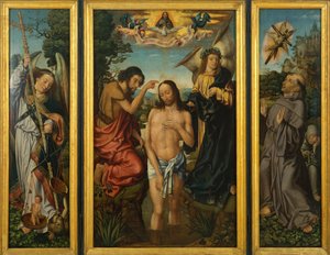 Tríptico del Bautismo de Cristo de Master of Frankfurt