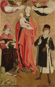 La Virgen de la Inmaculada Concepción con San Marcos y San Sebastián de Master of Grossgmain