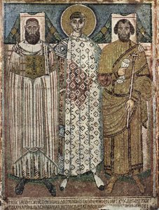 San Demetrio de Tesalónica con los donantes de Master of Hagios Demetrios