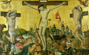La Crucifixión, c.1500 (detalle) de Master of Hamburg