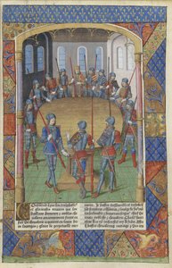 Lancelot du Lac. El rey Arturo y los caballeros de la Mesa Redonda, 1494 de Master of Jacques de Besançon