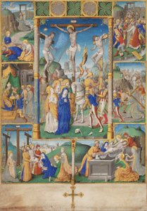 La crucifixión con seis historias de la pasión de Master of Jacques de Besançon